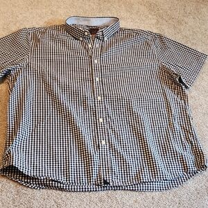 Untuckit 3X Large Black And White Plaid Button Down‎ SS Dress Shirt